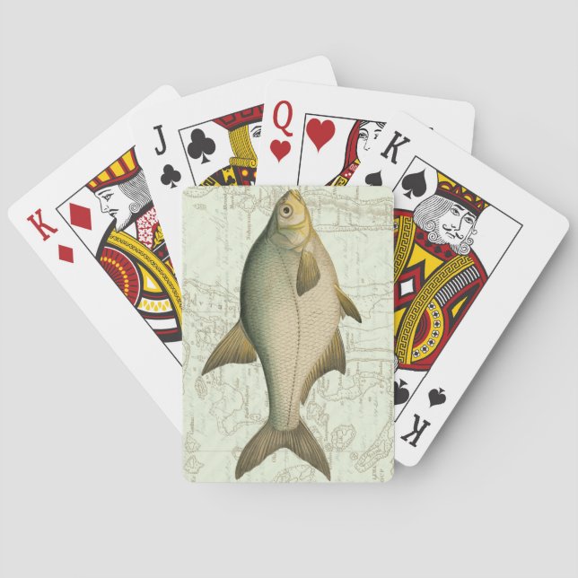 Freshwater Fish on Map Playing Cards (Back)
