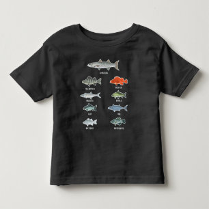 Freshwater Fish Types Fishing Species Fisherman Toddler T-shirt