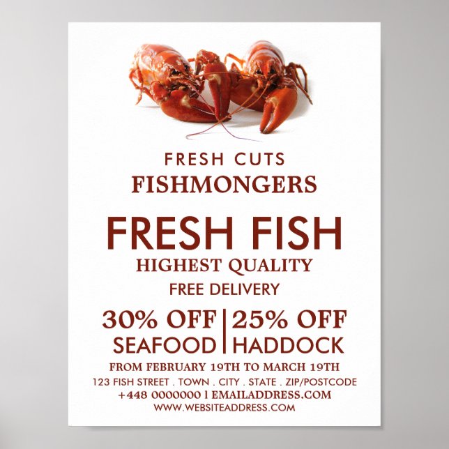 Freshwater Lobster, Fishmonger/Wife, Fish Market Poster (Front)