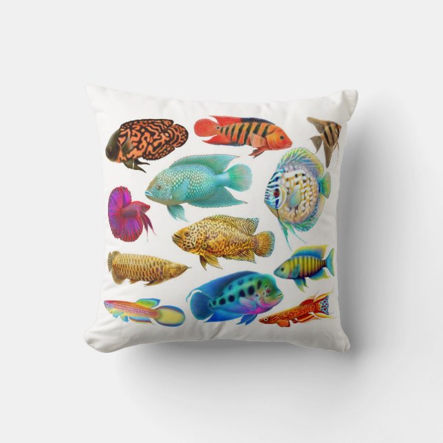 Freshwater Tropical Aquarium Fish Pillow (Front)