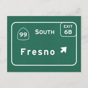 Fresno 99 South Interstate California Highway - Postcard