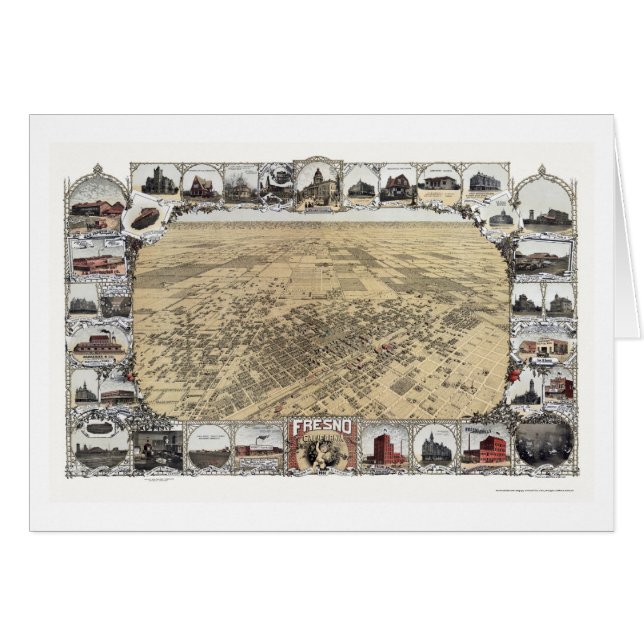 Fresno, CA Panoramic Map - 1901 (Front Horizontal)