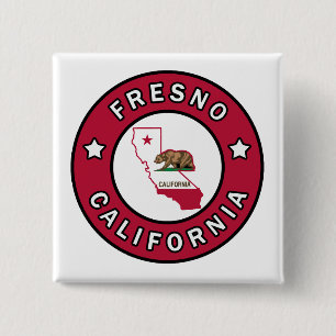 Fresno California 2 Inch Square Button