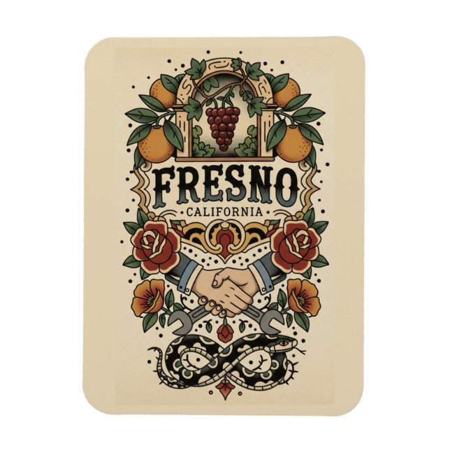 Fresno California Central Valley Magnet (Vertical)