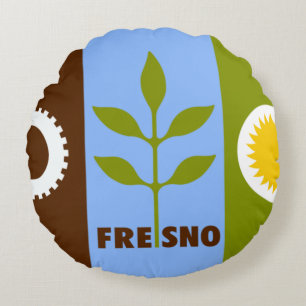 Fresno (California) City flag  Round Pillow
