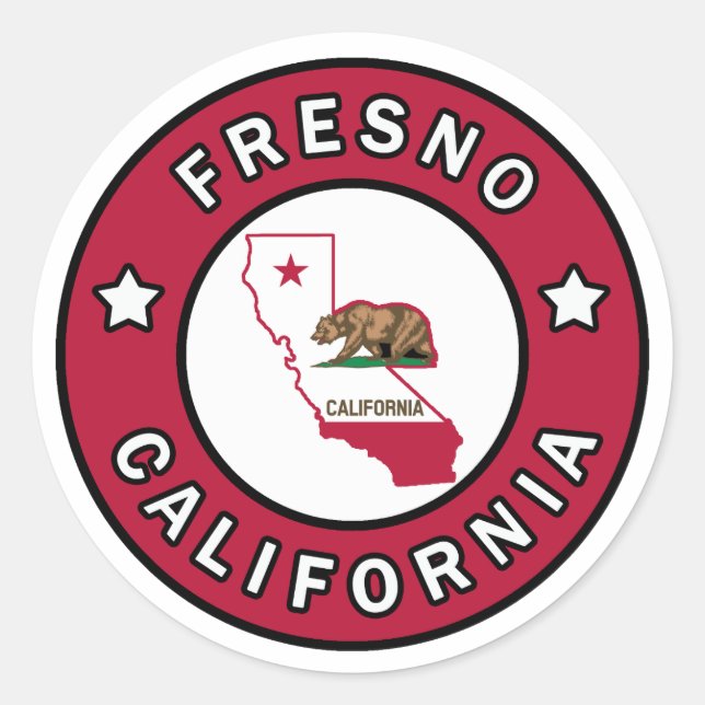 Fresno California Classic Round Sticker (Front)