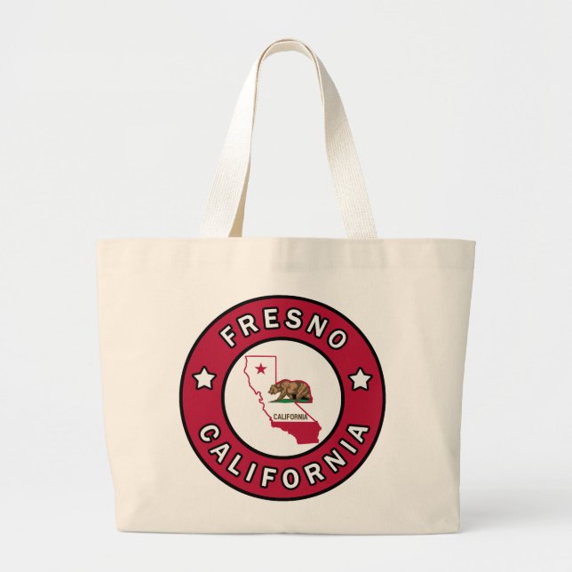 Fresno California Large Tote Bag (Front)