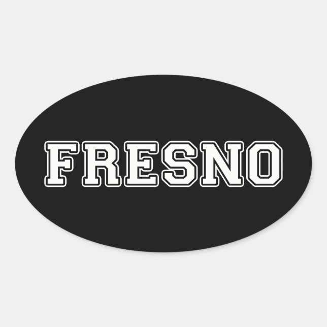 Fresno California Oval Sticker (Front)