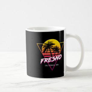 Fresno California Palm Trees Usa Surfing Retro Sun Coffee Mug