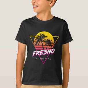 Fresno California Palm Trees Usa Surfing Retro Sun T-Shirt