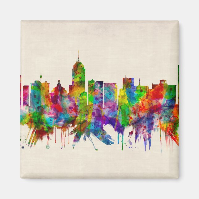 Fresno California Skyline Magnet (Front)