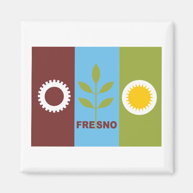 Fresno city flag magnet (Front)