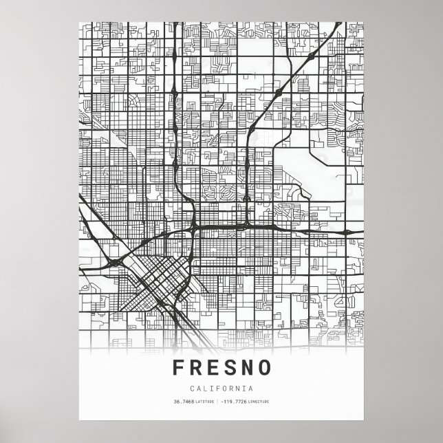 Fresno City Map Poster (Front)