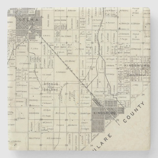 Fresno County, California 12 Stone Coaster (Front)