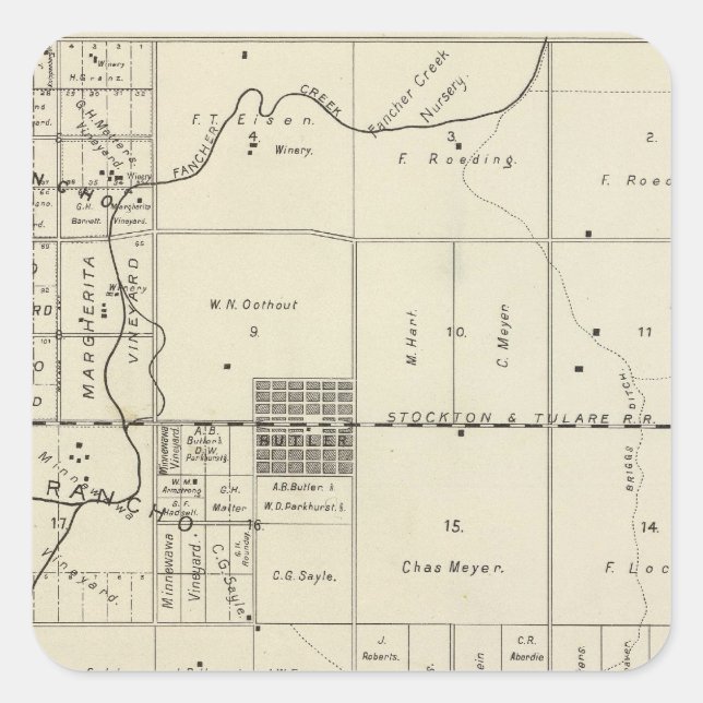 Fresno County, California 13 Square Sticker (Front)
