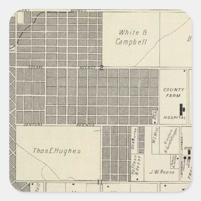 Fresno County, California 18 Square Sticker (Front)