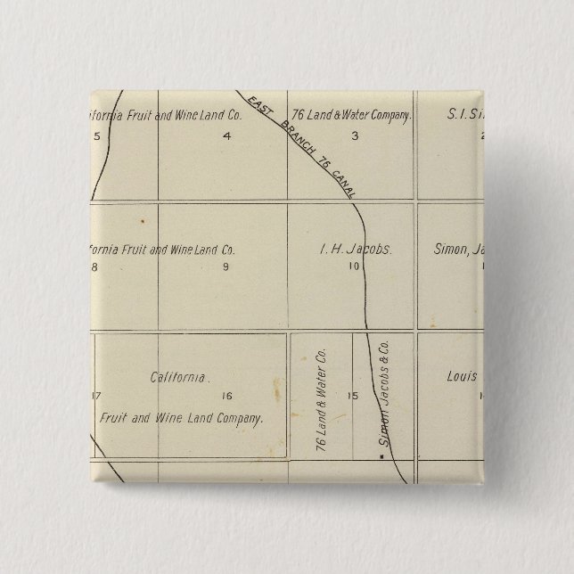 Fresno County, California 23 2 Inch Square Button (Front)