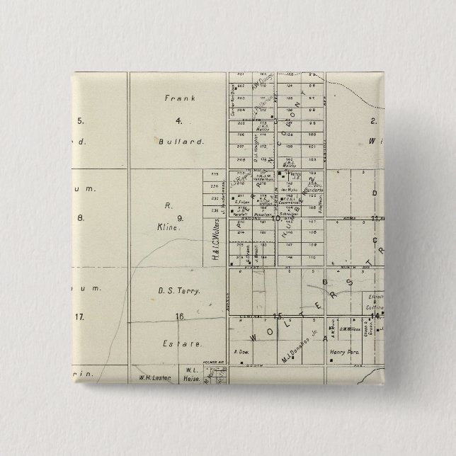 Fresno County, California 24 2 Inch Square Button (Front)