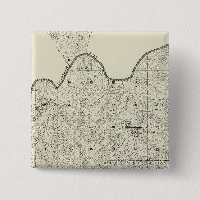 Fresno County, California 28 2 Inch Square Button (Front)
