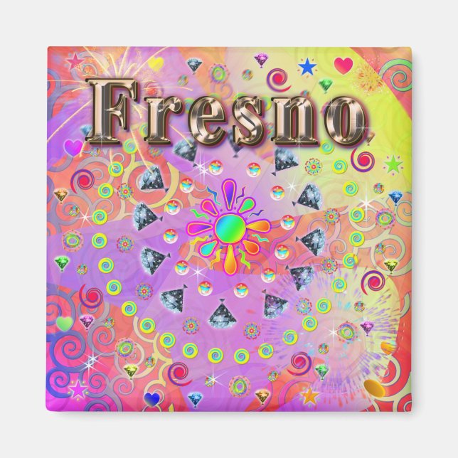 Fresno Lucky Golden Magnet (Front)