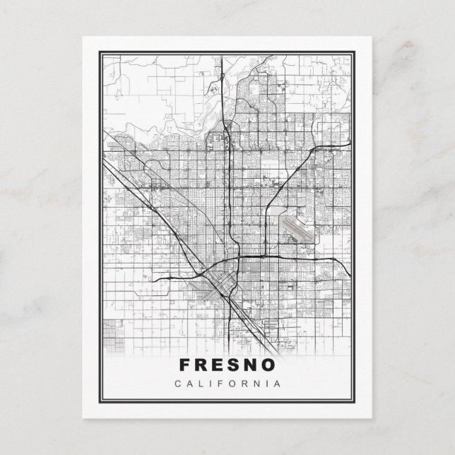 Fresno Map Postcard (Front)