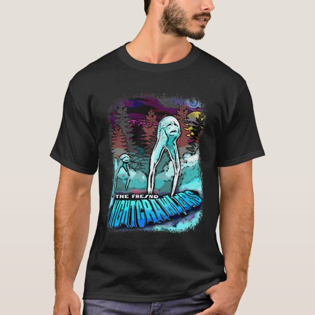 Fresno Nightcrawlers Spooky Creepy Ghost Monsters T-Shirt (Front)