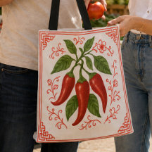 "FRESNO PEPPER" - CHINOISERIE TOTE BAG