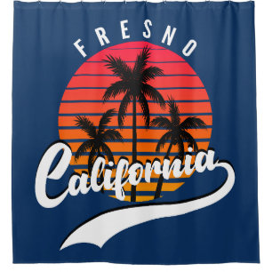 Fresno Retro Sunset Shower Curtain