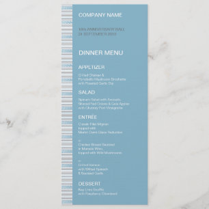 Fret Stripe Cornflower Dinner Menu