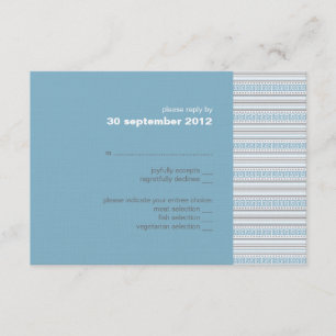 Fret Stripe Cornflower RSVP Card Invitation