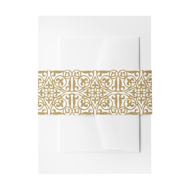 Fretwork Invitation Belly Band (Front Example)