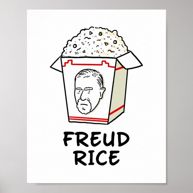 Freud Rice Food Psychology Pun Poster (Front)