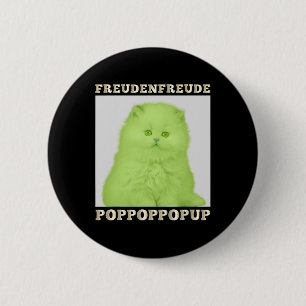 Freudenfreude Poppoppop Up Feline Lover Cat  2 Inch Round Button