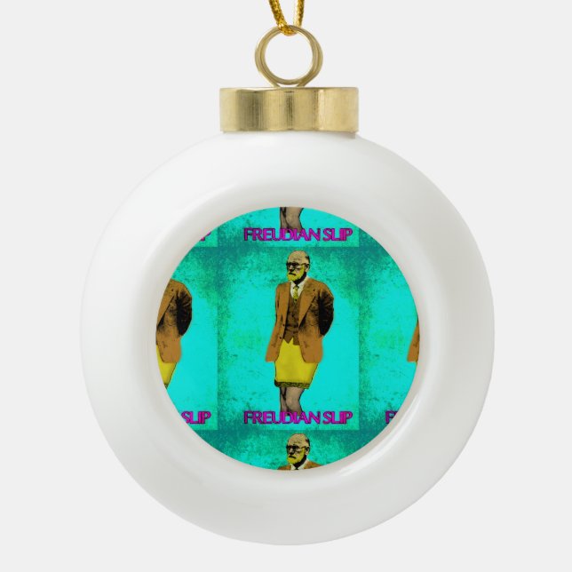 Freudian Slip Grunge Pop Art Meme Ceramic Ball Christmas Ornament (Front)