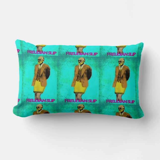 Freudian Slip Grunge Pop Art Meme Lumbar Pillow (Front)