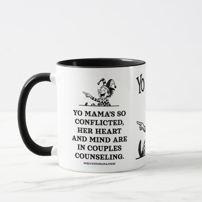freudian yo mama jokes - Conflicted Mug (Left)