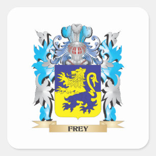 Frey Coat of Arms - Family Crest Square Sticker