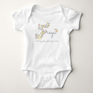 Freya girls name decorative custom meaning baby bodysuit
