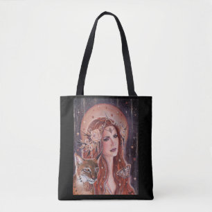 Freya goddess with Lynx by Renee Lavoie Tote Bag