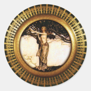 Freya Gold Classic Round Sticker