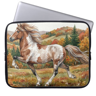 Freya Icelandic Horse in Autumn Forest Laptop Sleeve