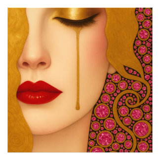 Freya's heartache golden tears in pink motif photo print