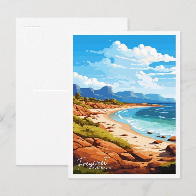 Freycinet Australia Travel Vintage illustration Postcard (Front/Back)