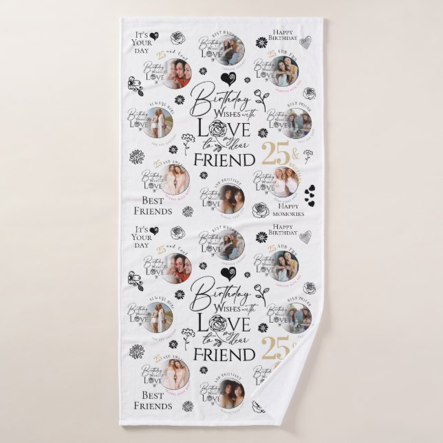 `FriBirthday Photo Collage Bath Towel (Bath Towel)
