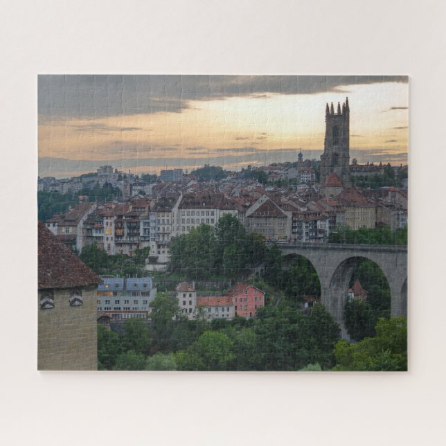 Fribourg Sunset Jigsaw Puzzle (Horizontal)