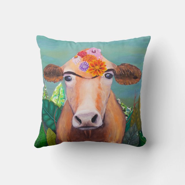 Frida Cowlo Throw Pillow (Back)