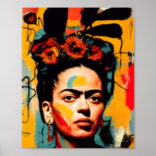 Frida Kahlo Abstract Colourful Poster