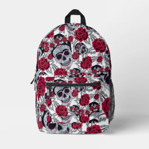Frida Kahlo and Roses Printed Backpack