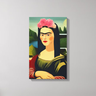 Frida Kahlo as Mona Lisa Canvas Print