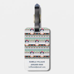Frida Kahlo   Aztec Luggage Tag